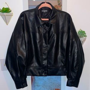 Kittenish- Faux Leather Black Jacket